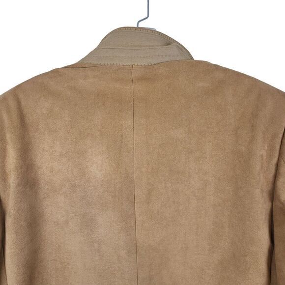 Kingsridge Men Size 40 Tan Suede Blazer Two Button Classic Sport Coat Vtg - Picture 4 of 11